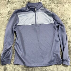 Bolle Mens Blue Quarter Zip Pullover Performance Activewear Top Size Medium